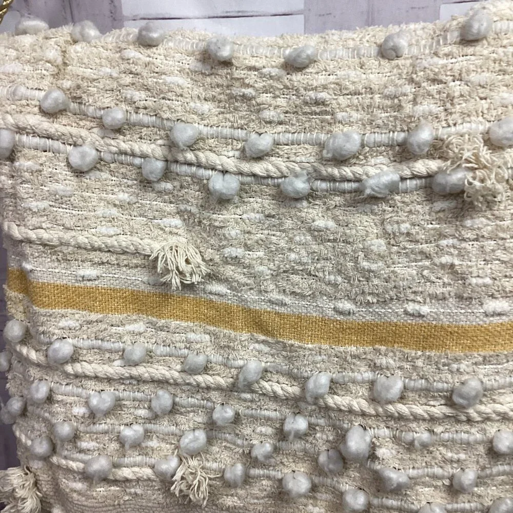 C&C California Yellow Cream Plush Decorative Throw